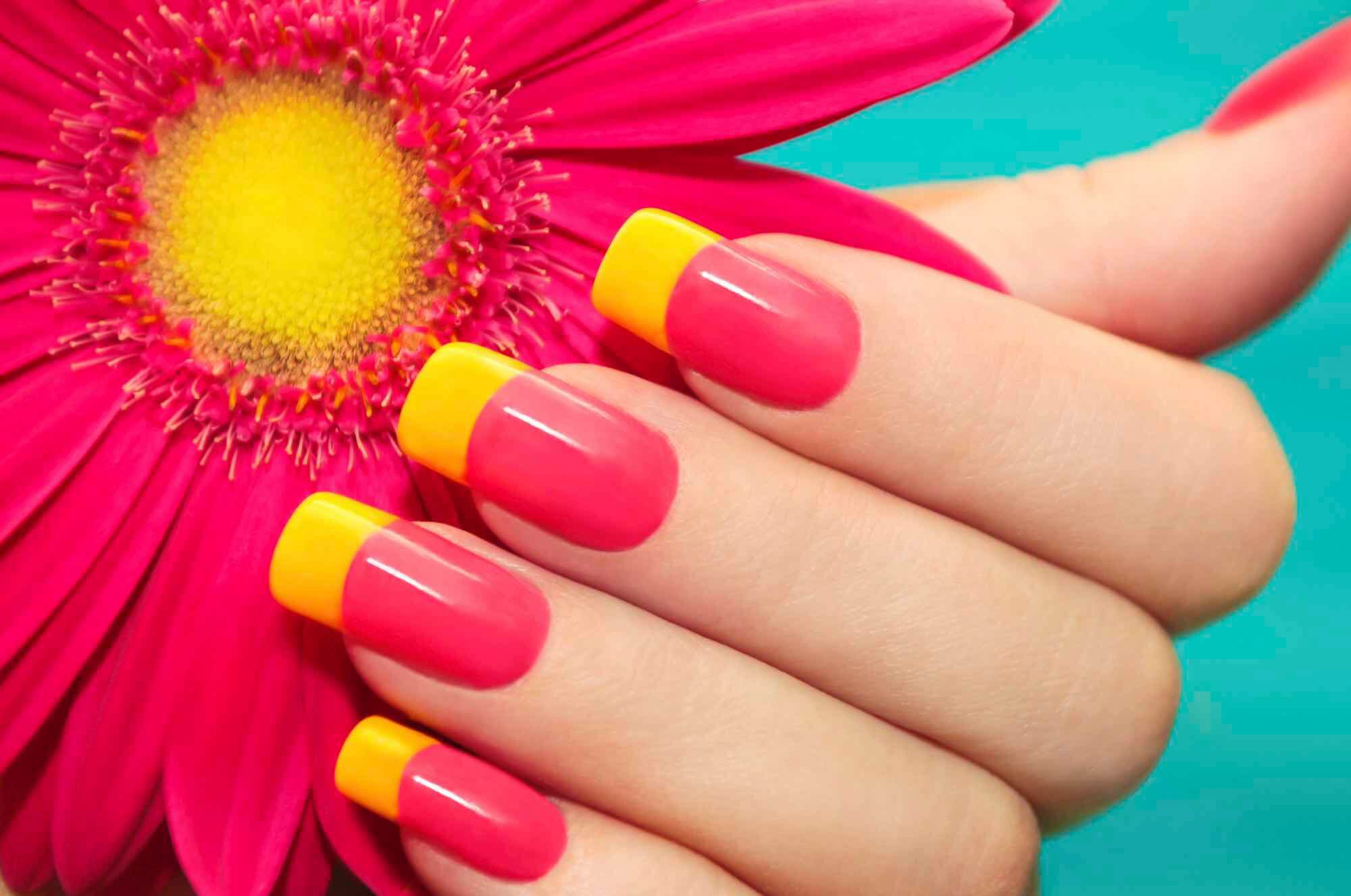 Reverse french manicure colored tip
